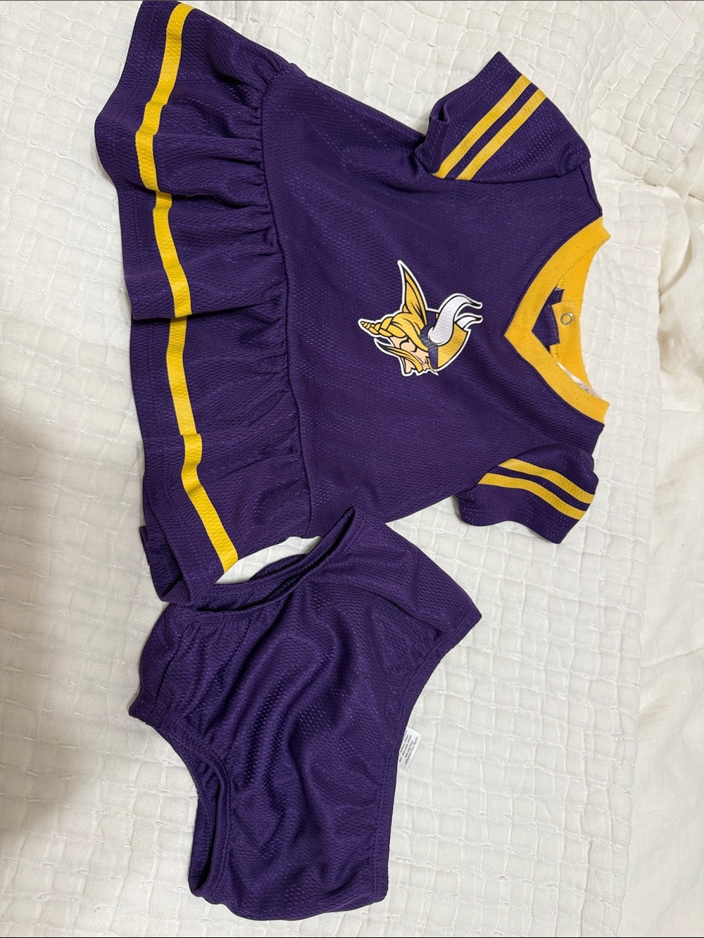 NFL Toddler Purple and Gold Cheer Dress with Matching Shorts